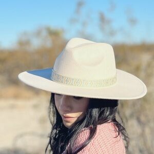 Cream Wide-Brim Hat